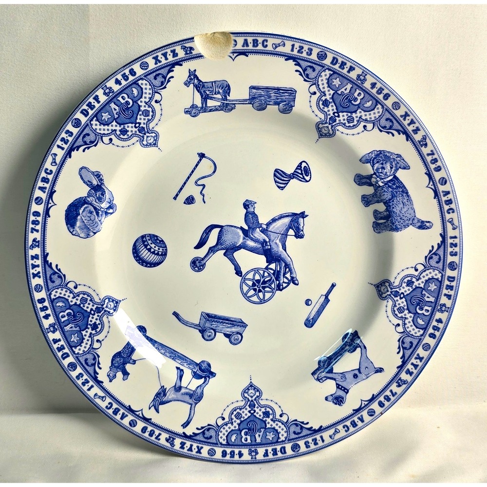 Spode Edwardian Childhood Blue & White Ceramic Plate Cottagecore